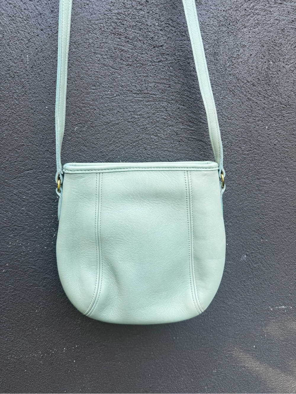 Vintage Coach small-framed pouch in Seafoam green/blue